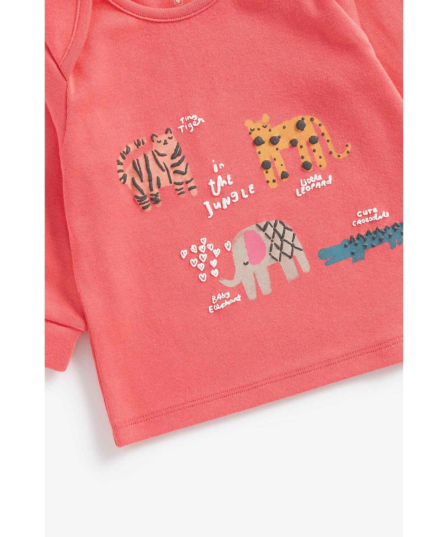 Mothercare Girls Full Sleeves Pyjamas Set - Pack of 2 - Multi