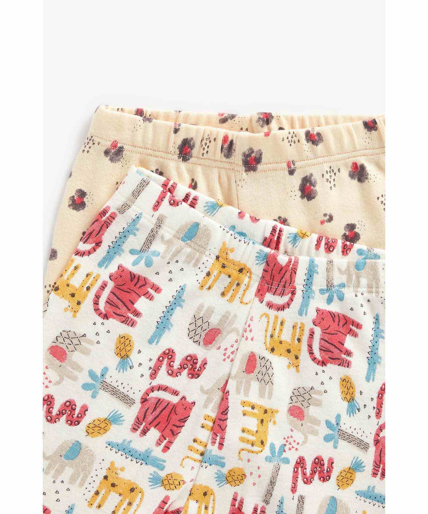 Mothercare Girls Full Sleeves Pyjamas Set - Pack of 2 - Multi