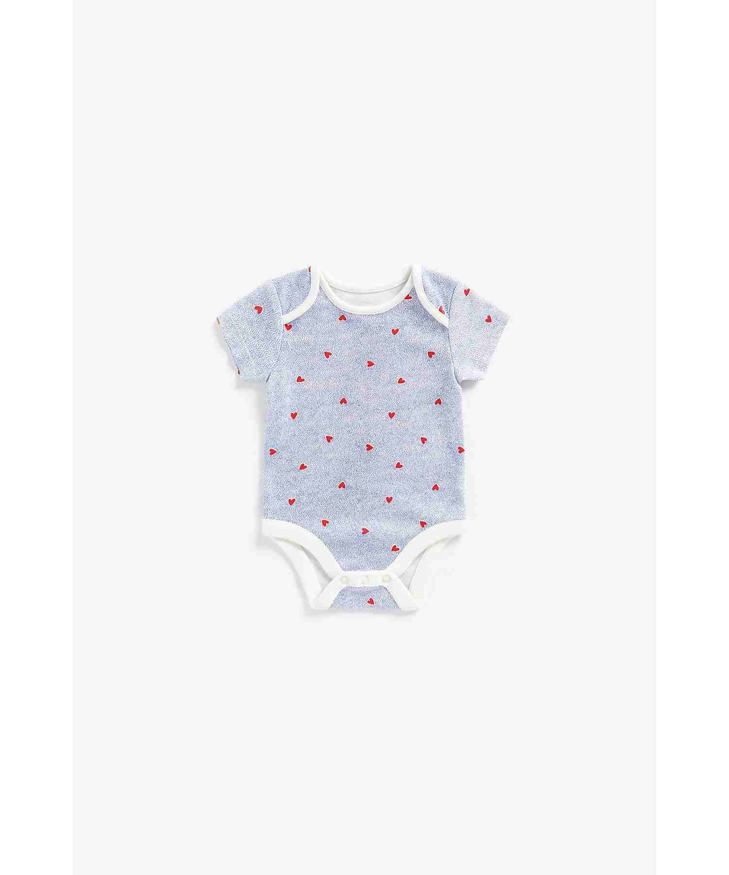 Mothercare Girls 100% Cotton Short Sleeves Bodysuit - Pack of 5 - Multicolor