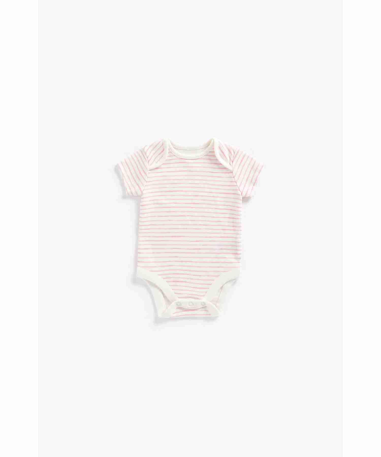 Mothercare Girls 100% Cotton Short Sleeves Bodysuit - Pack of 5 - Multicolor