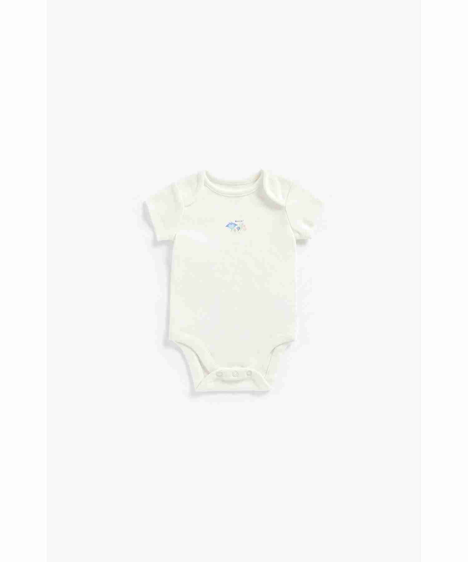 Mothercare Girls 100% Cotton Short Sleeves Bodysuit - Pack of 5 - Multicolor