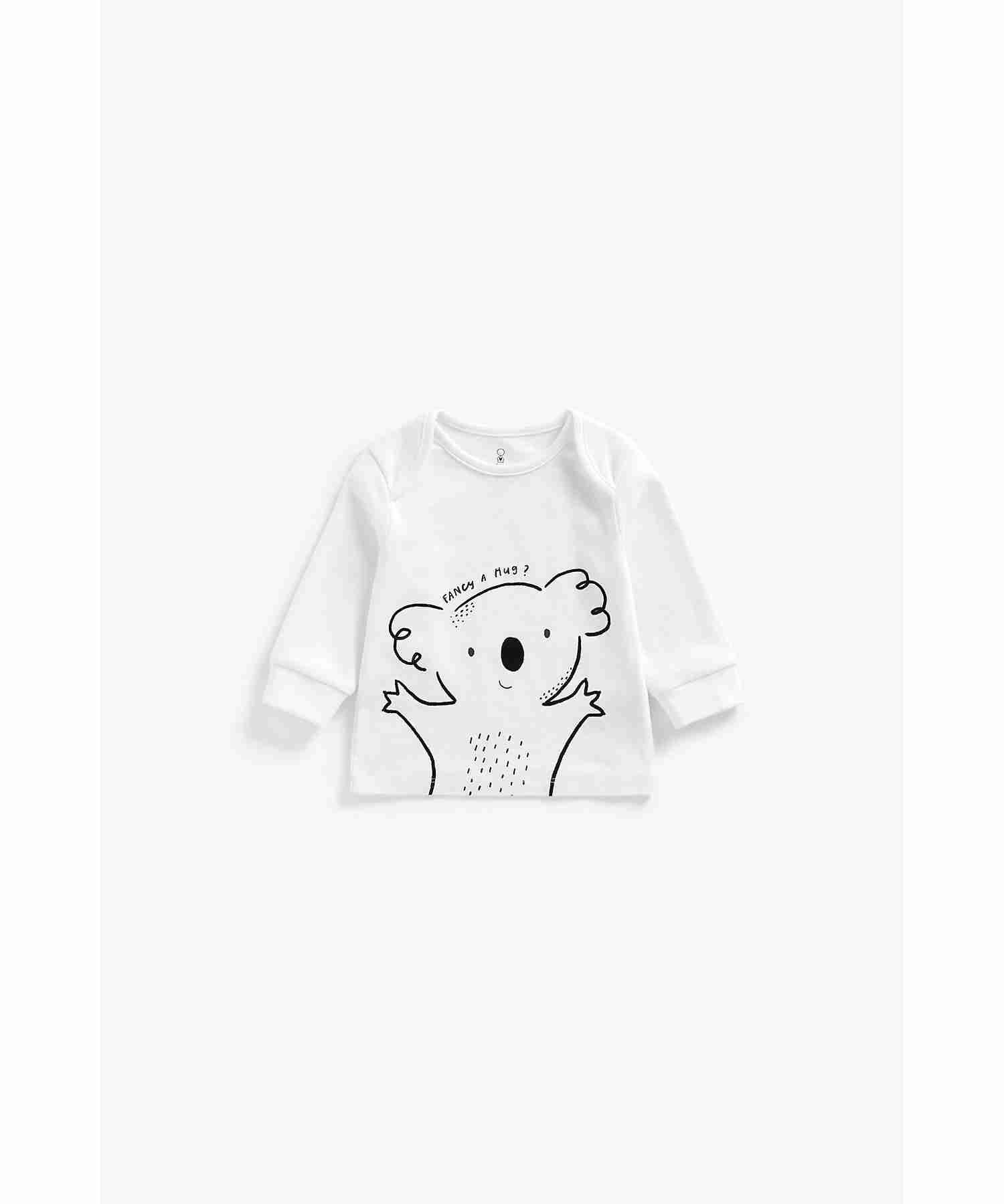 Mothercare Unisex 100% Cotton Adorable Sheep Prints Pyjamas Set - Pack of 2 - White