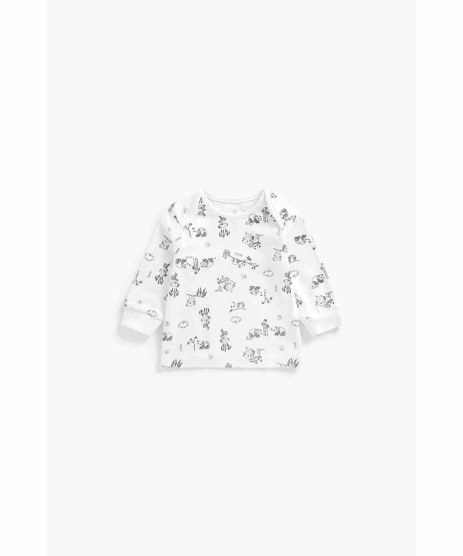 Mothercare Unisex 100% Cotton Adorable Sheep Prints Pyjamas Set - Pack of 2 - White