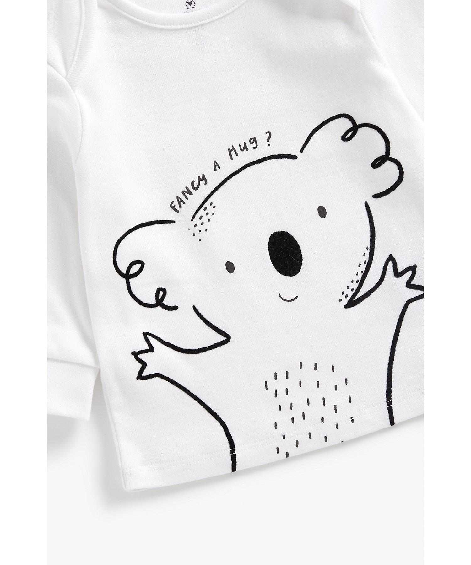 Mothercare Unisex 100% Cotton Adorable Sheep Prints Pyjamas Set - Pack of 2 - White