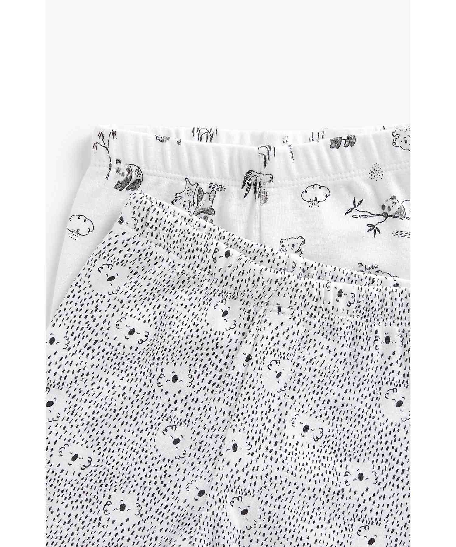 Mothercare Unisex 100% Cotton Adorable Sheep Prints Pyjamas Set - Pack of 2 - White