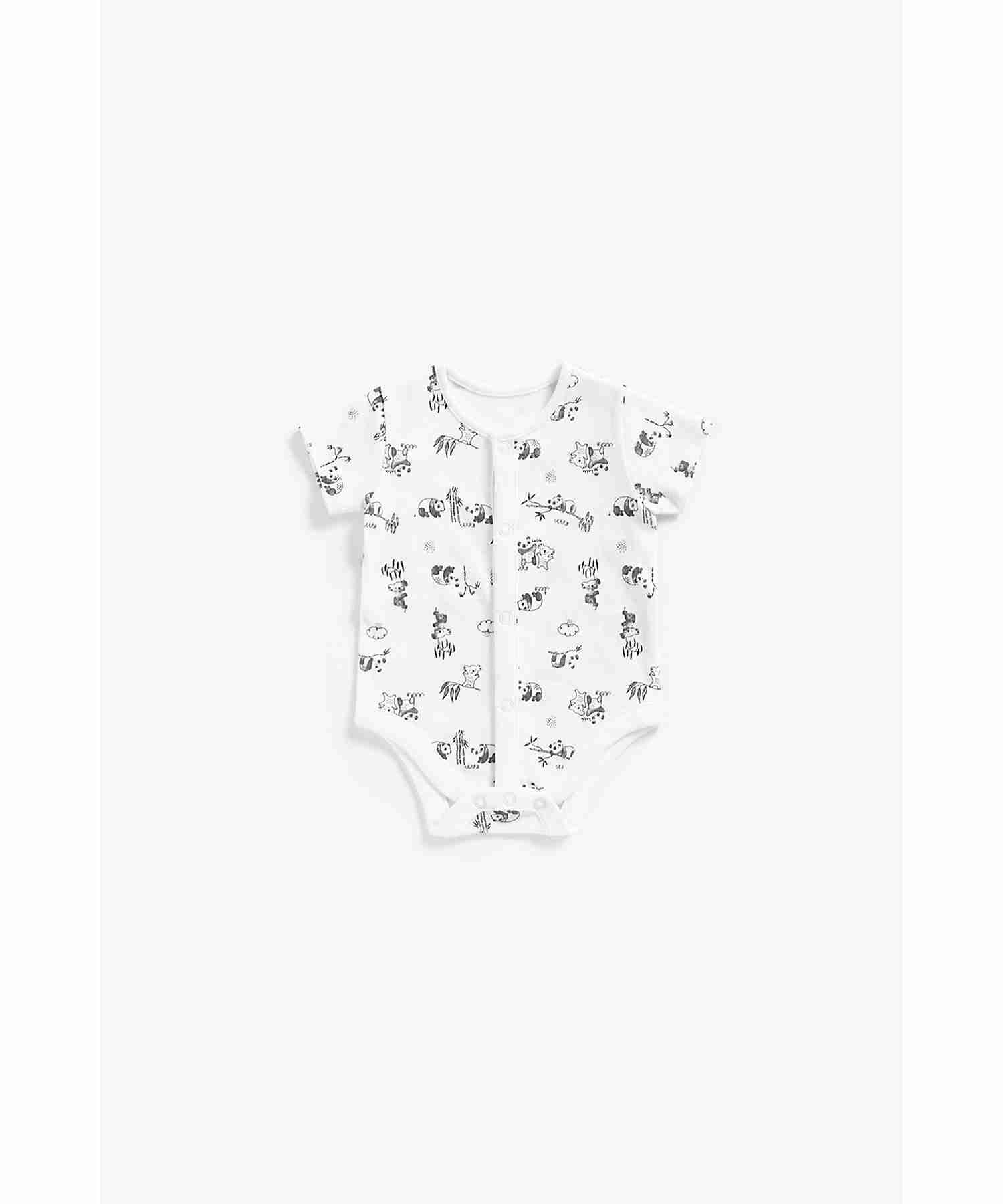 Mothercare Unisex 100% Cotton Spots and Pretty Prints Bodysuit - Pack of 3 - White