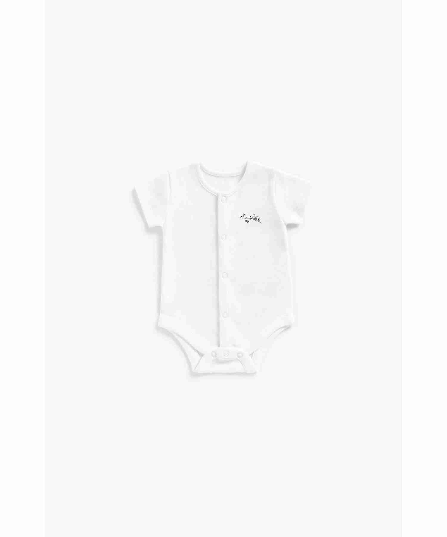 Mothercare Unisex 100% Cotton Spots and Pretty Prints Bodysuit - Pack of 3 - White