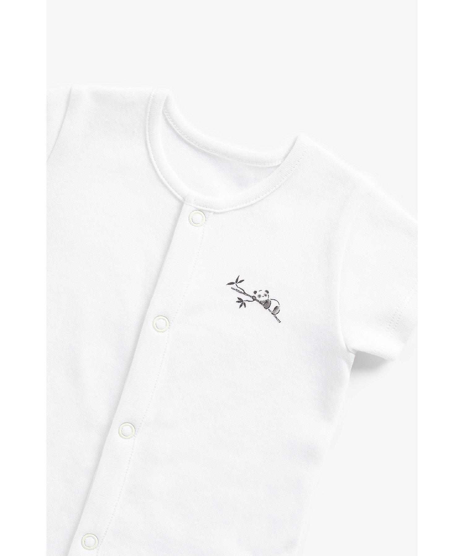 Mothercare Unisex 100% Cotton Spots and Pretty Prints Bodysuit - Pack of 3 - White