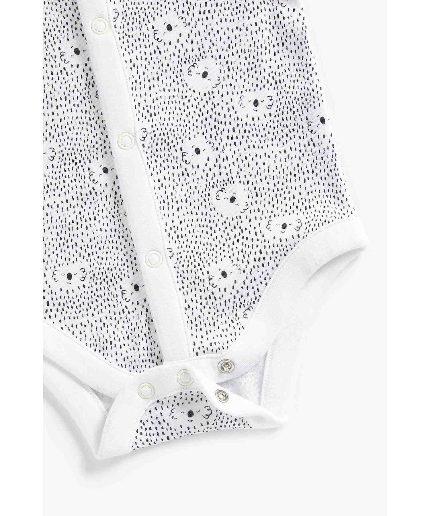 Mothercare Unisex 100% Cotton Spots and Pretty Prints Bodysuit - Pack of 3 - White