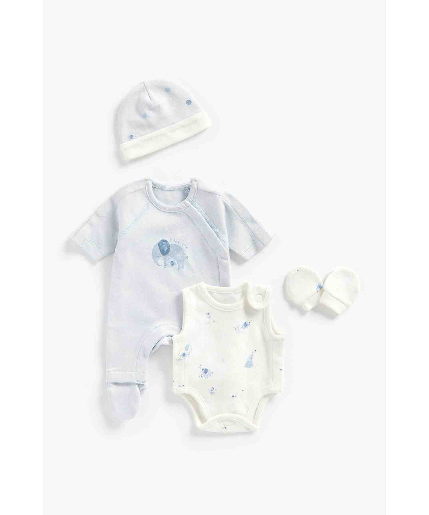Mothercare Boys 100% Cotton Short Sleeves Sleepsuit - Blue