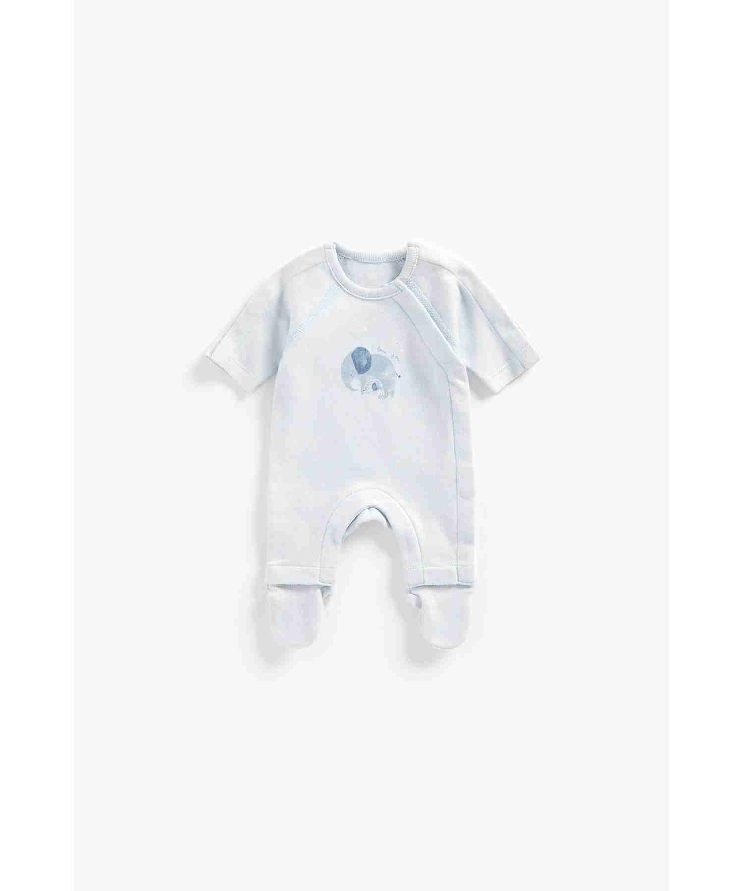 Mothercare Boys 100% Cotton Short Sleeves Sleepsuit - Blue