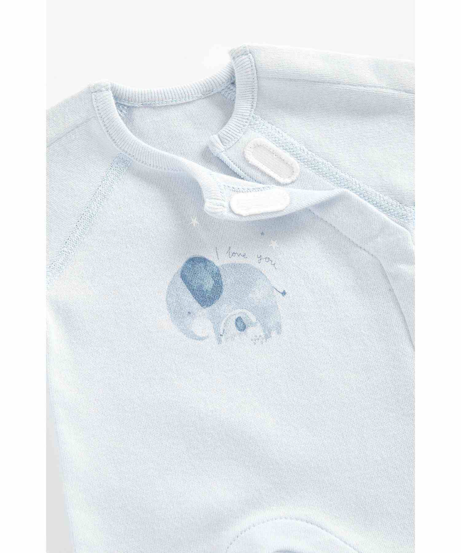Mothercare Boys 100% Cotton Short Sleeves Sleepsuit - Blue