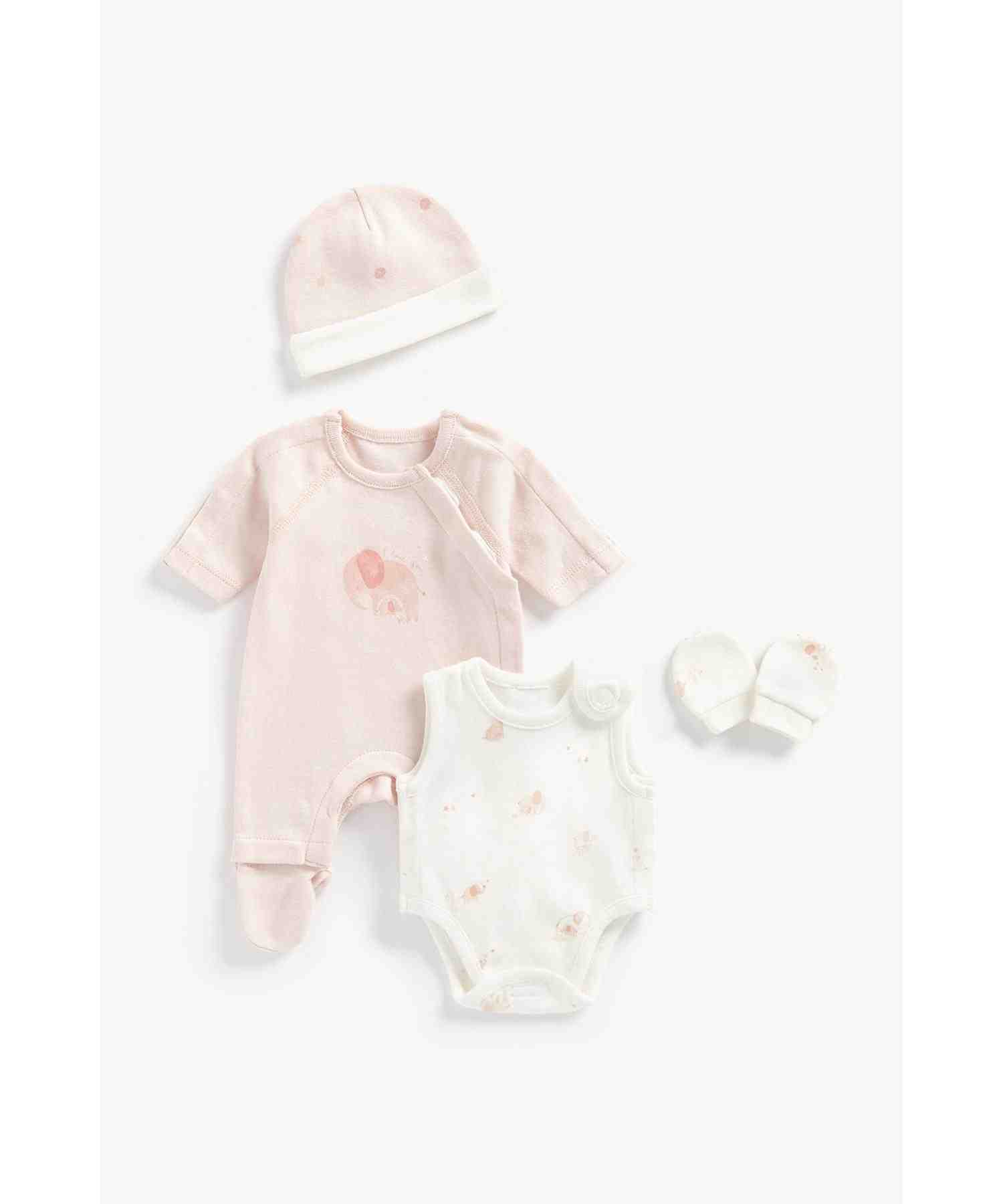 Mothercare Girls 100% Cotton Short Sleeves Sleepsuit - Pink