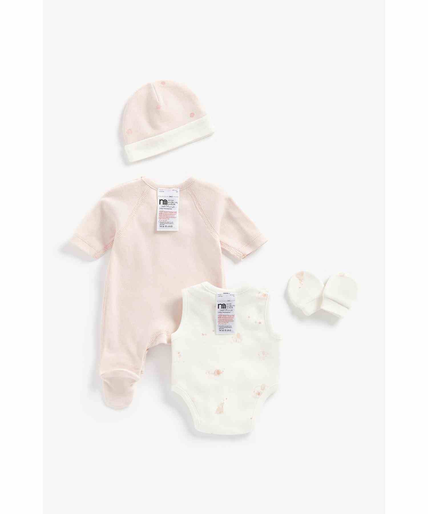 Mothercare Girls 100% Cotton Short Sleeves Sleepsuit - Pink