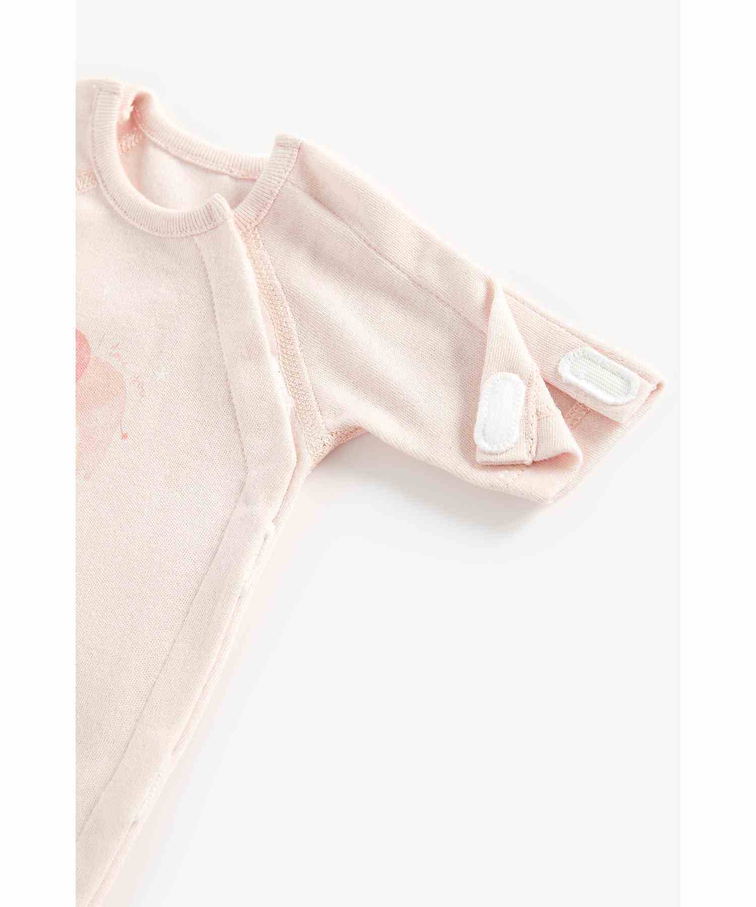 Mothercare Girls 100% Cotton Short Sleeves Sleepsuit - Pink