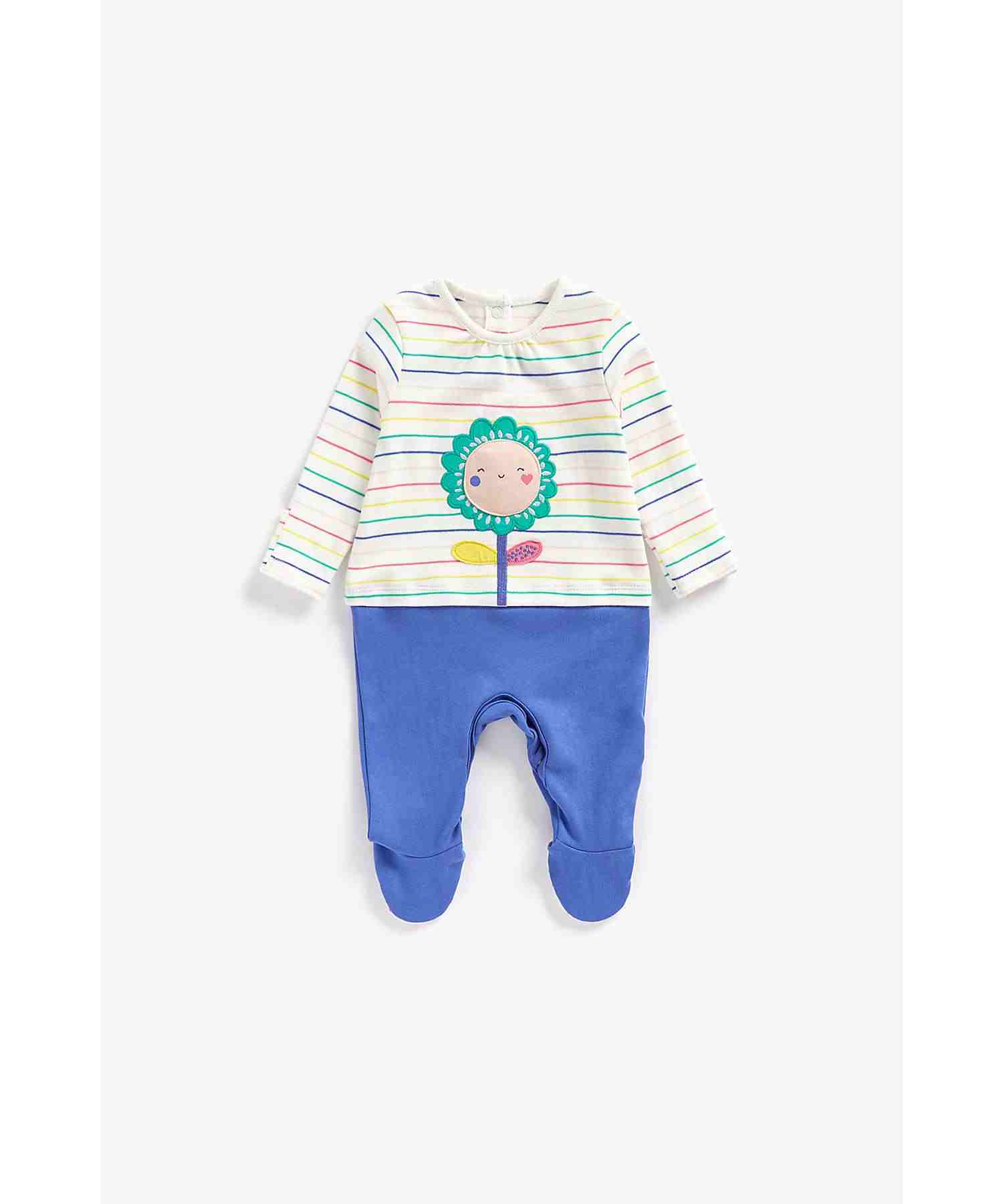 Mothercare Girls Full Sleeves Sleepsuit - Multicolor