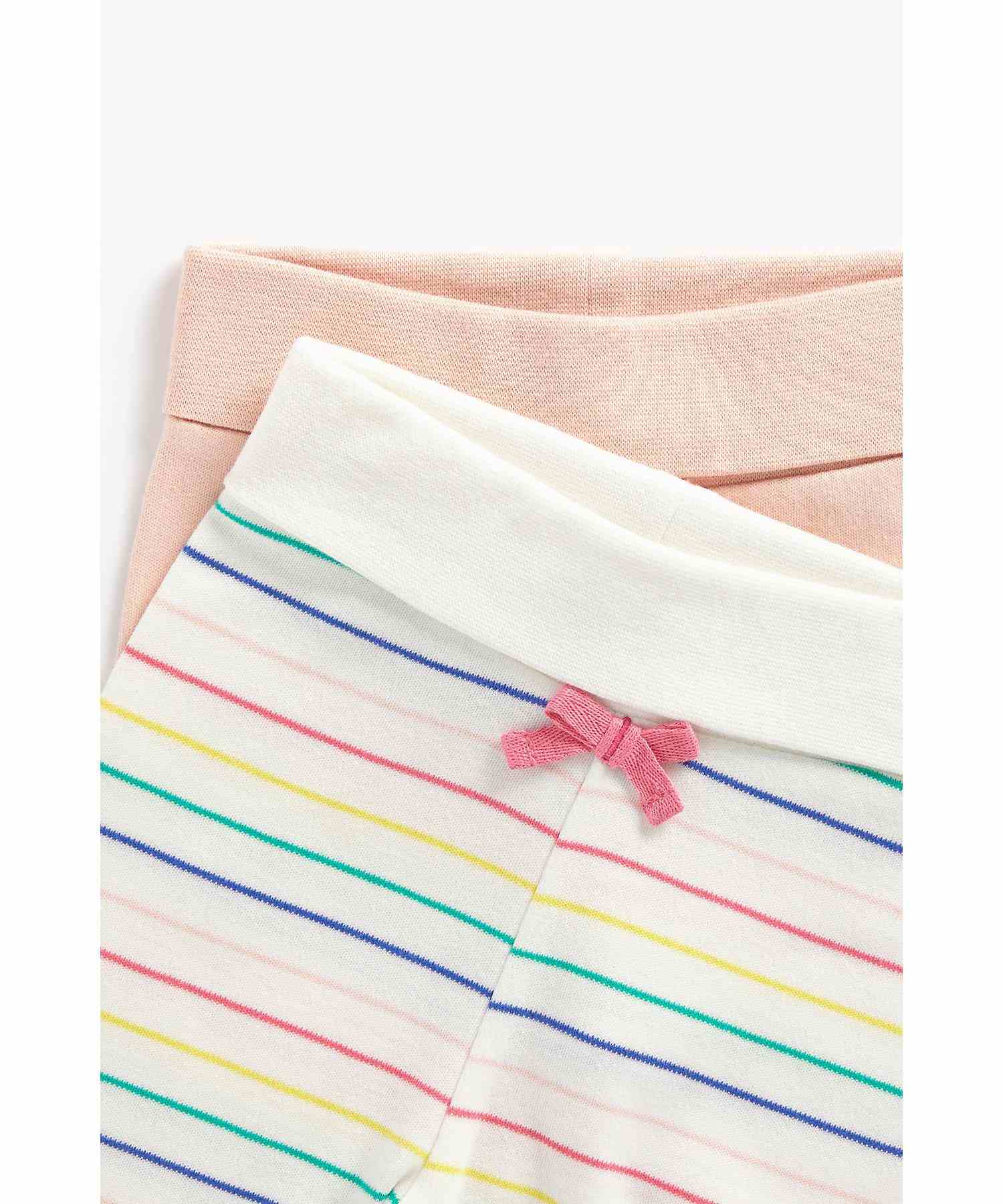 Mothercare Girls roll - up Waistband Leggings - Pack of 2 - Multicolor