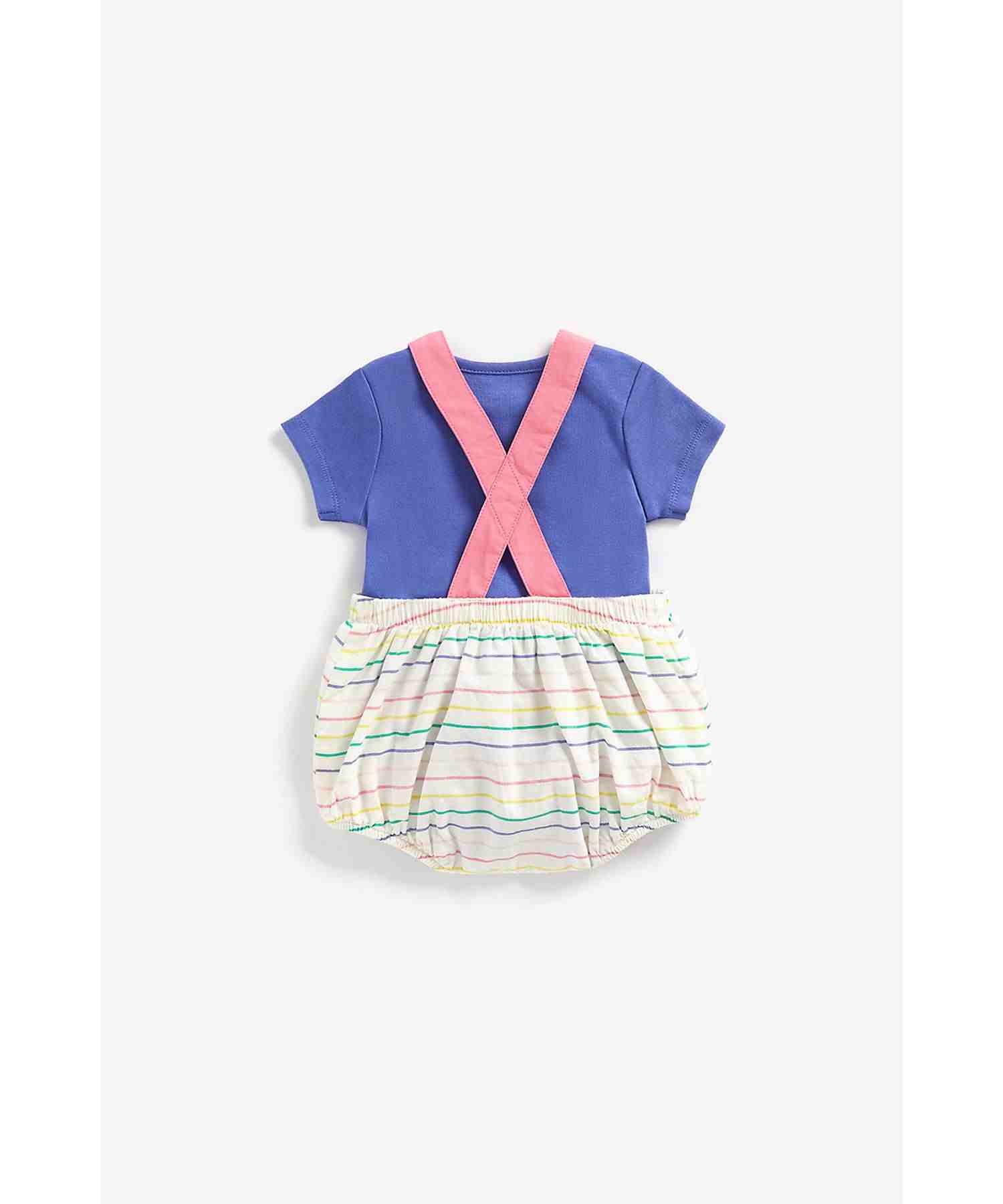 Mothercare Girls Half Sleeves Dungaree Set - Multicolor