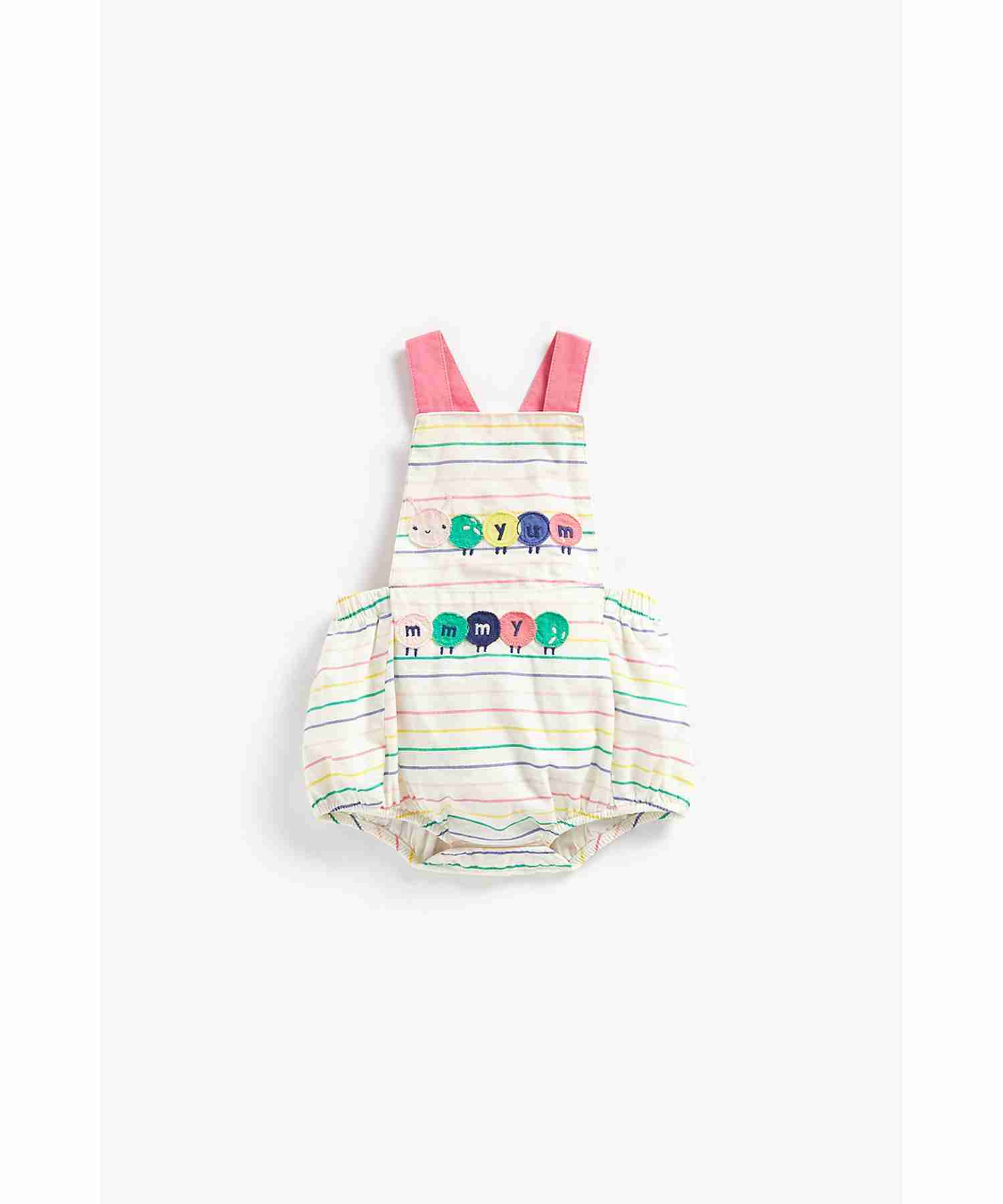 Mothercare Girls Half Sleeves Dungaree Set - Multicolor
