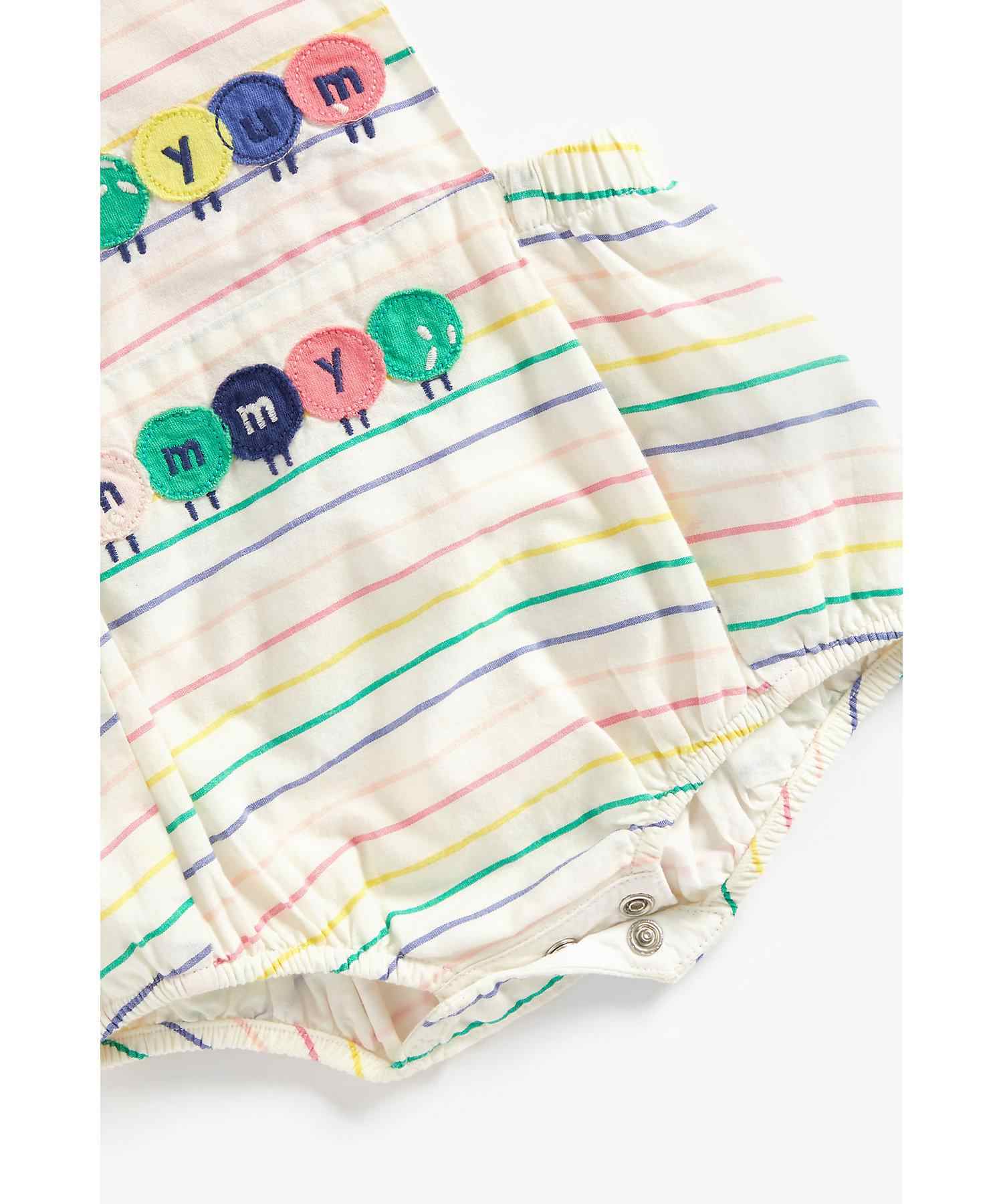 Mothercare Girls Half Sleeves Dungaree Set - Multicolor
