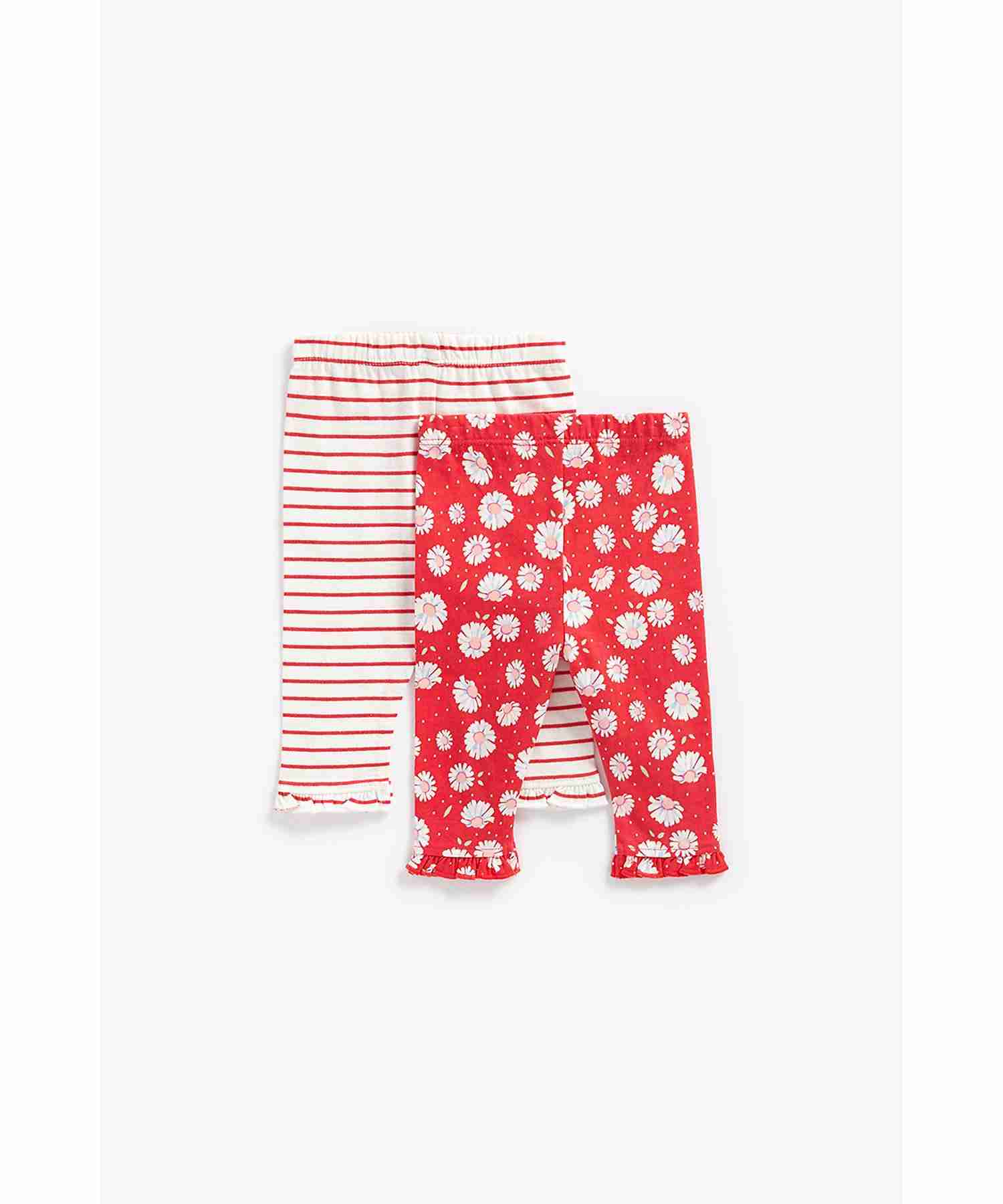 Mothercare Girls Elasticated Waistband Leggings - Pack of 2 - Multicolor