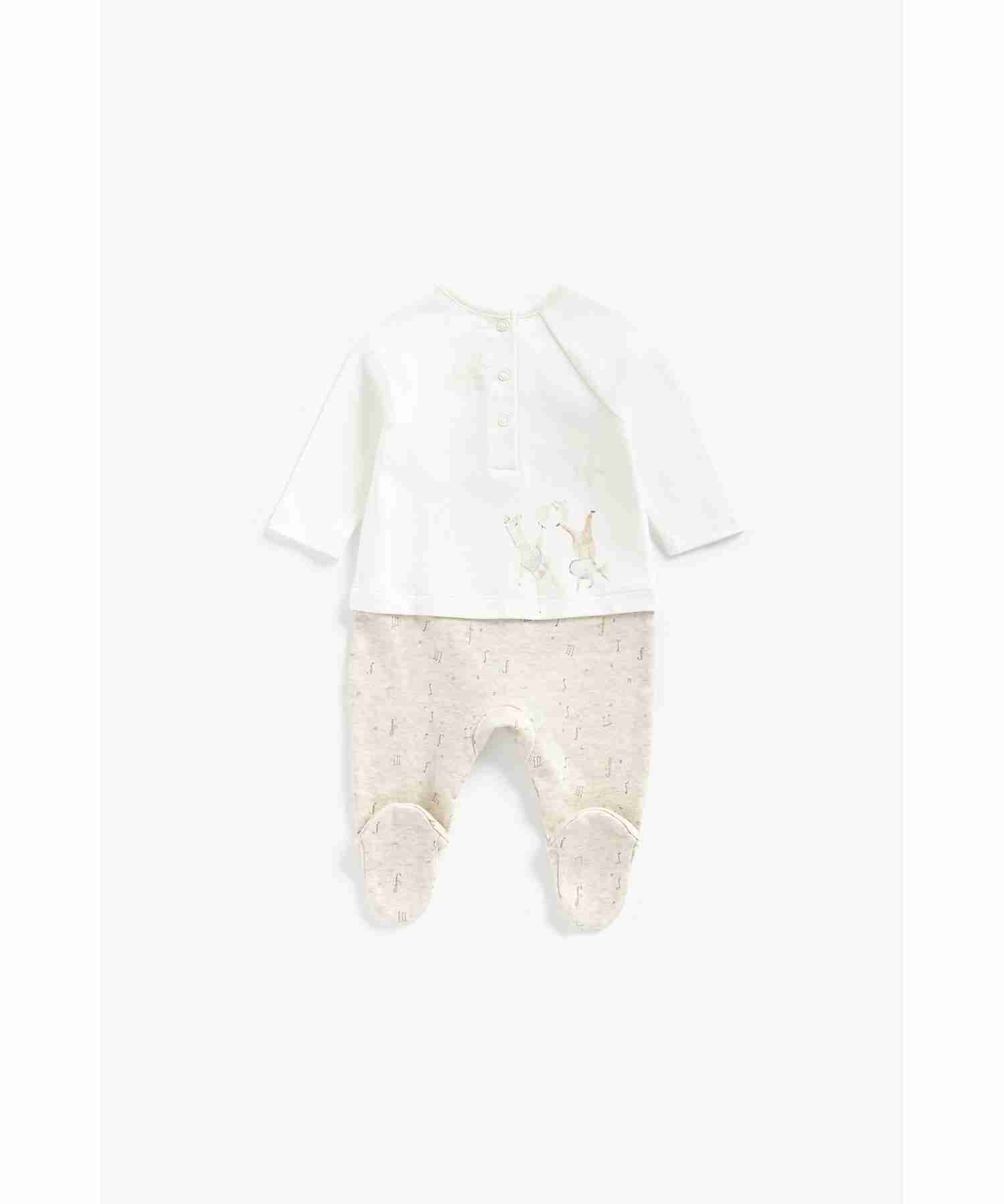 Mothercare Unisex Padded Applique Sleepsuit - White