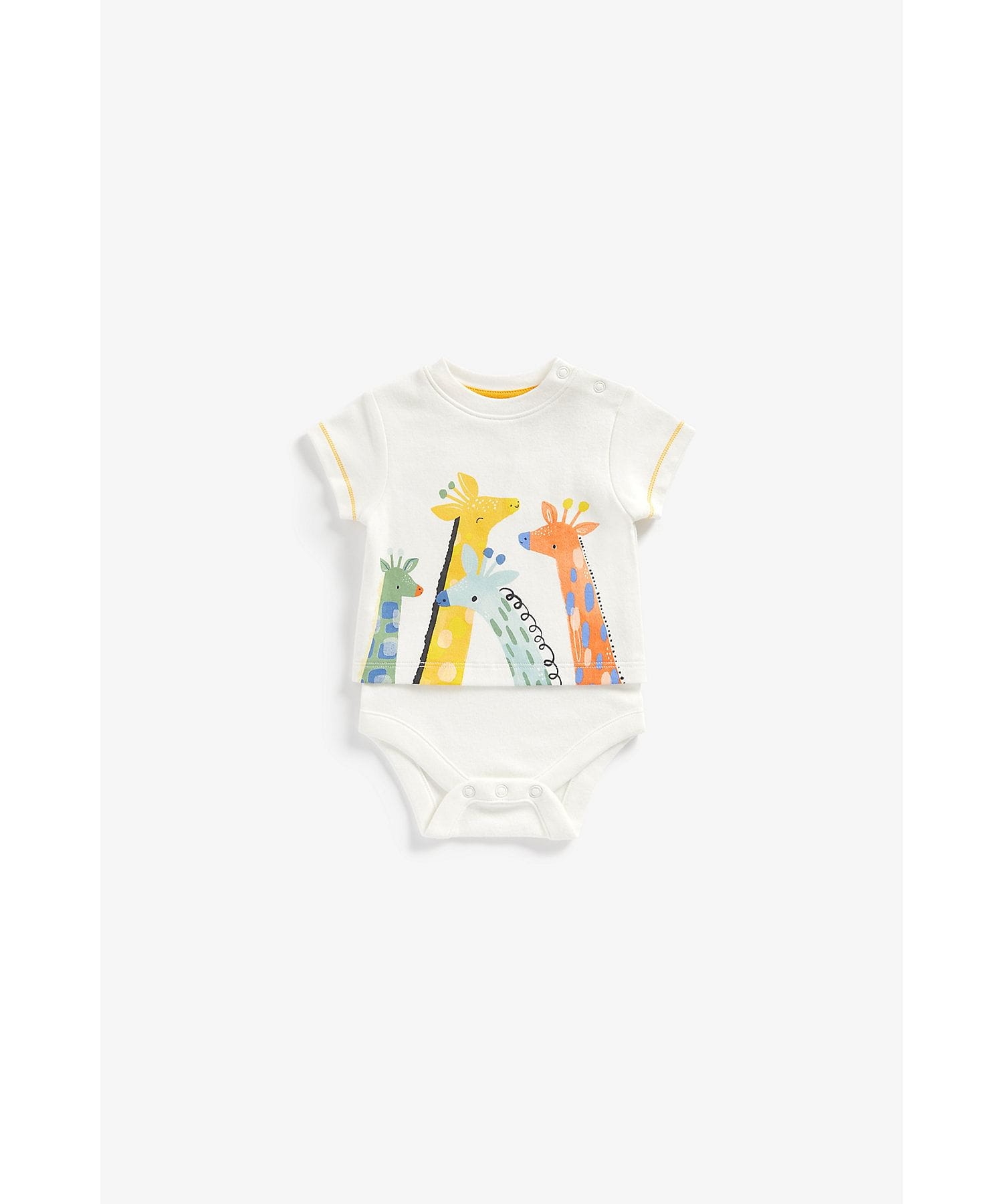Mothercare | Boys Short Sleeves Bodysuit Giraffe-White 0