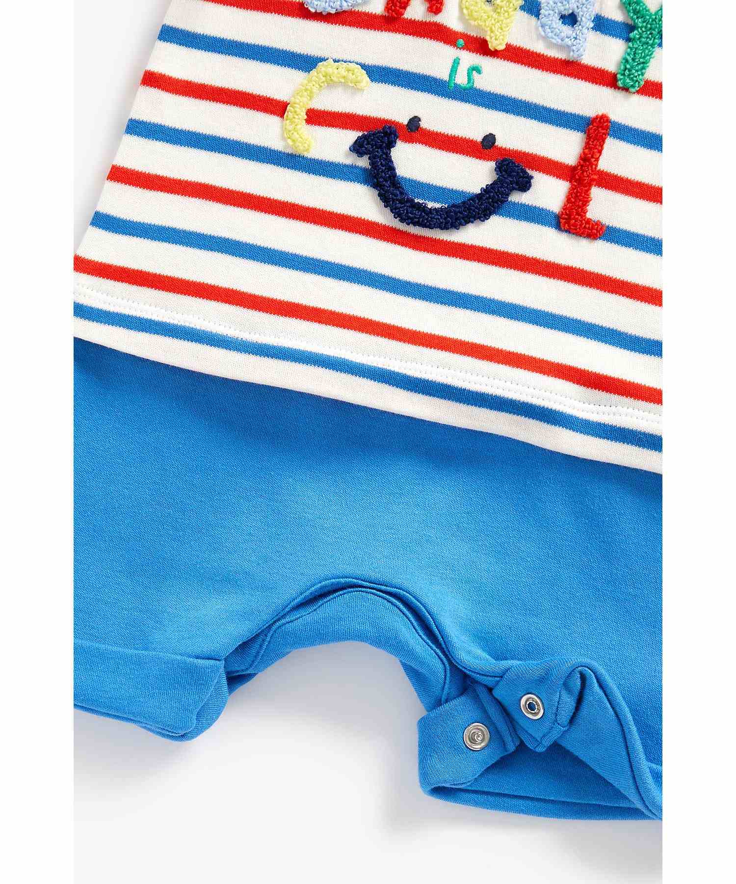 Mothercare Boys 100% Cotton Half Sleeves Romper - Blue