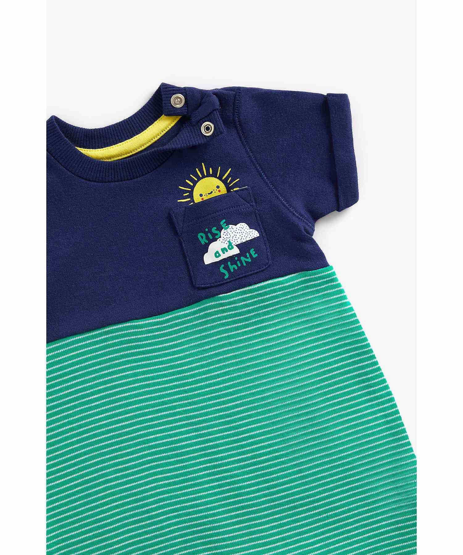 Mothercare Boys Half Sleeves Rompers - Pack of 2 - Multicolor