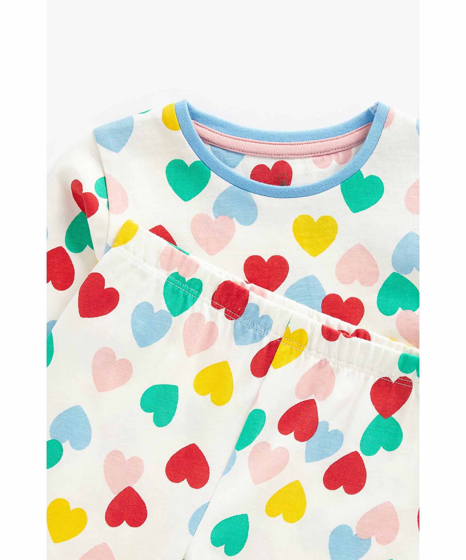 Mothercare Girls 100% Cotton Full Sleeves Jogger T-Shirt Set - Multicolor