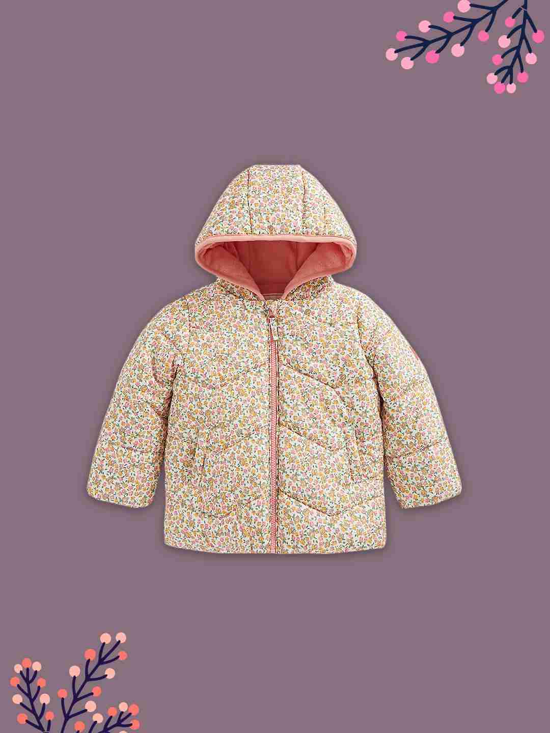 Mothercare Girls Duvet Hem and Cuffs Jacket - Multicolor