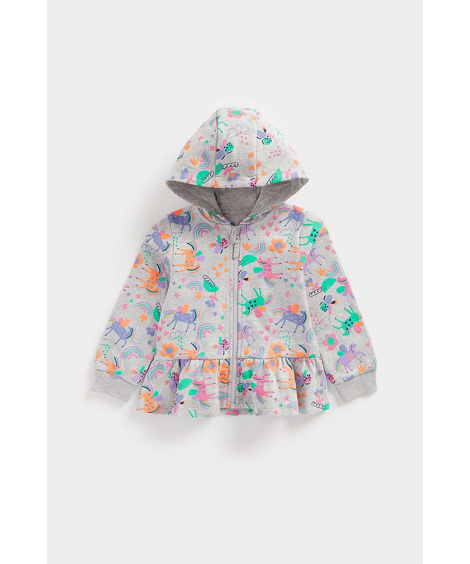 Mothercare | Girls Full Sleeves Sweat Dress Animal All Over Print-Multicolor 0