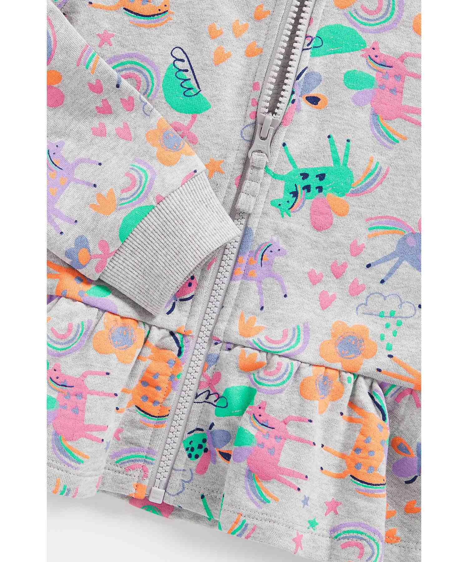 Mothercare Girls Brushed Cotton Jersey Fabric Dress - Multicolor