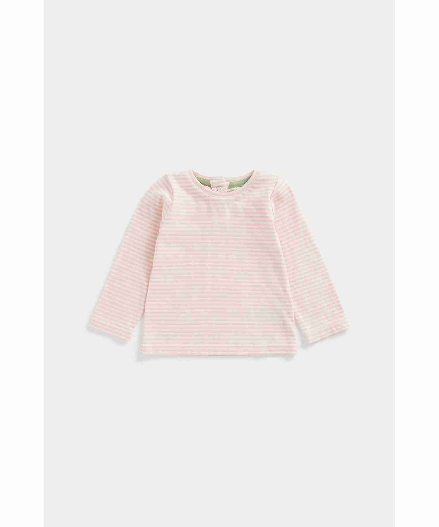 Mothercare Girls Long - Sleeved Striped Tee Dungaree and T-Shirt Set - Multicolor