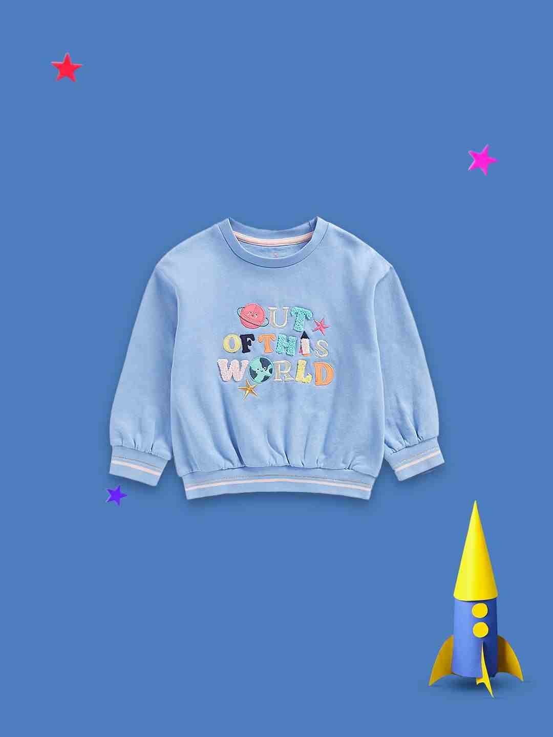 Mothercare Girls Elasticated Waist Sweatshirt - Blue