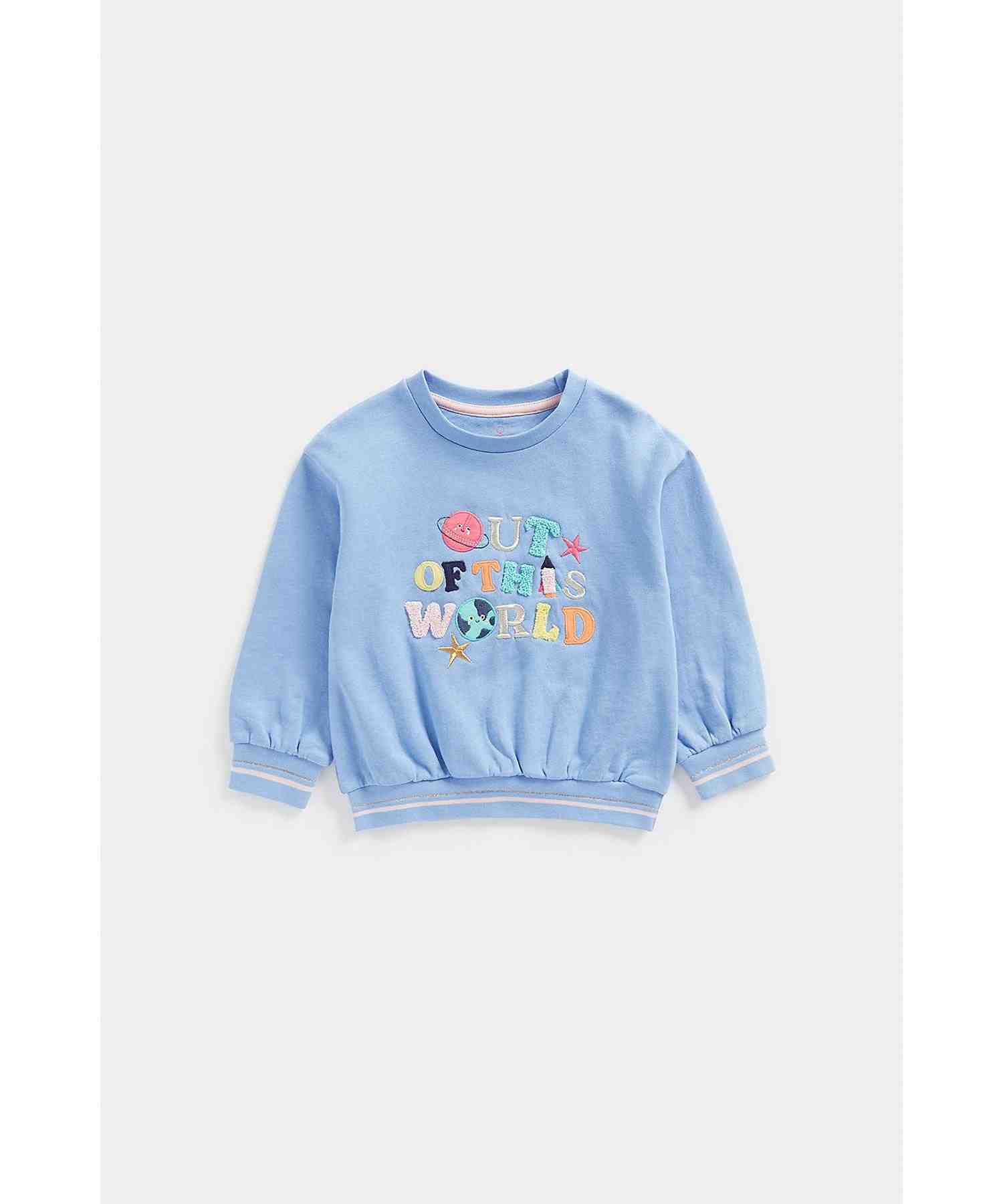 Mothercare Girls Elasticated Waist Sweatshirt - Blue