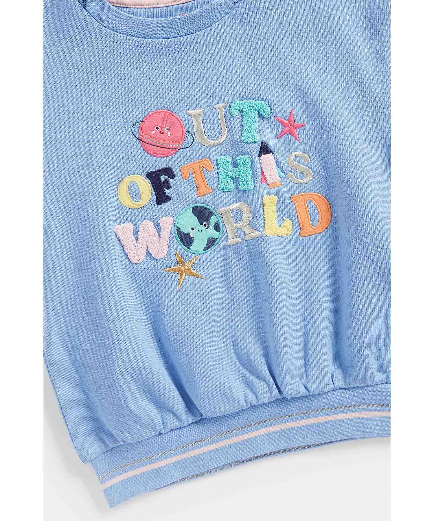 Mothercare Girls Elasticated Waist Sweatshirt - Blue
