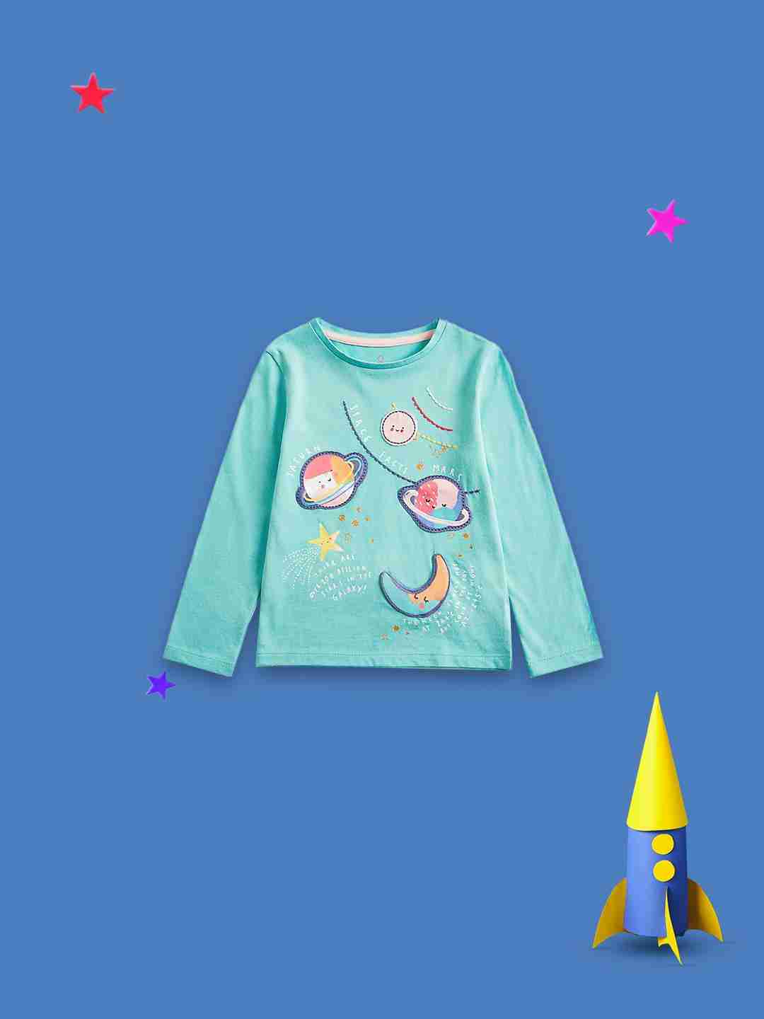 Mothercare Girls Floral Print T-Shirt - Green