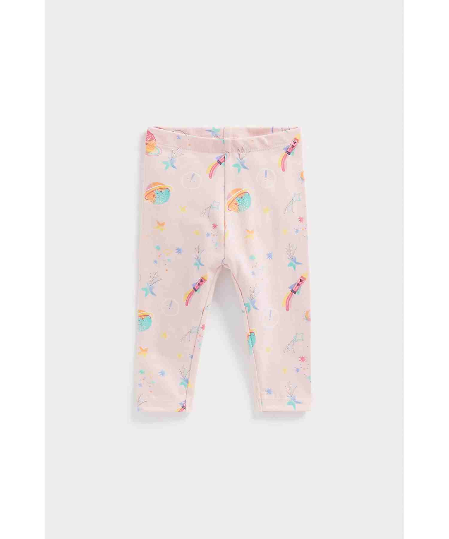 Mothercare Girls Wide Waistband Leggings - Pack of 3 - Multicolor