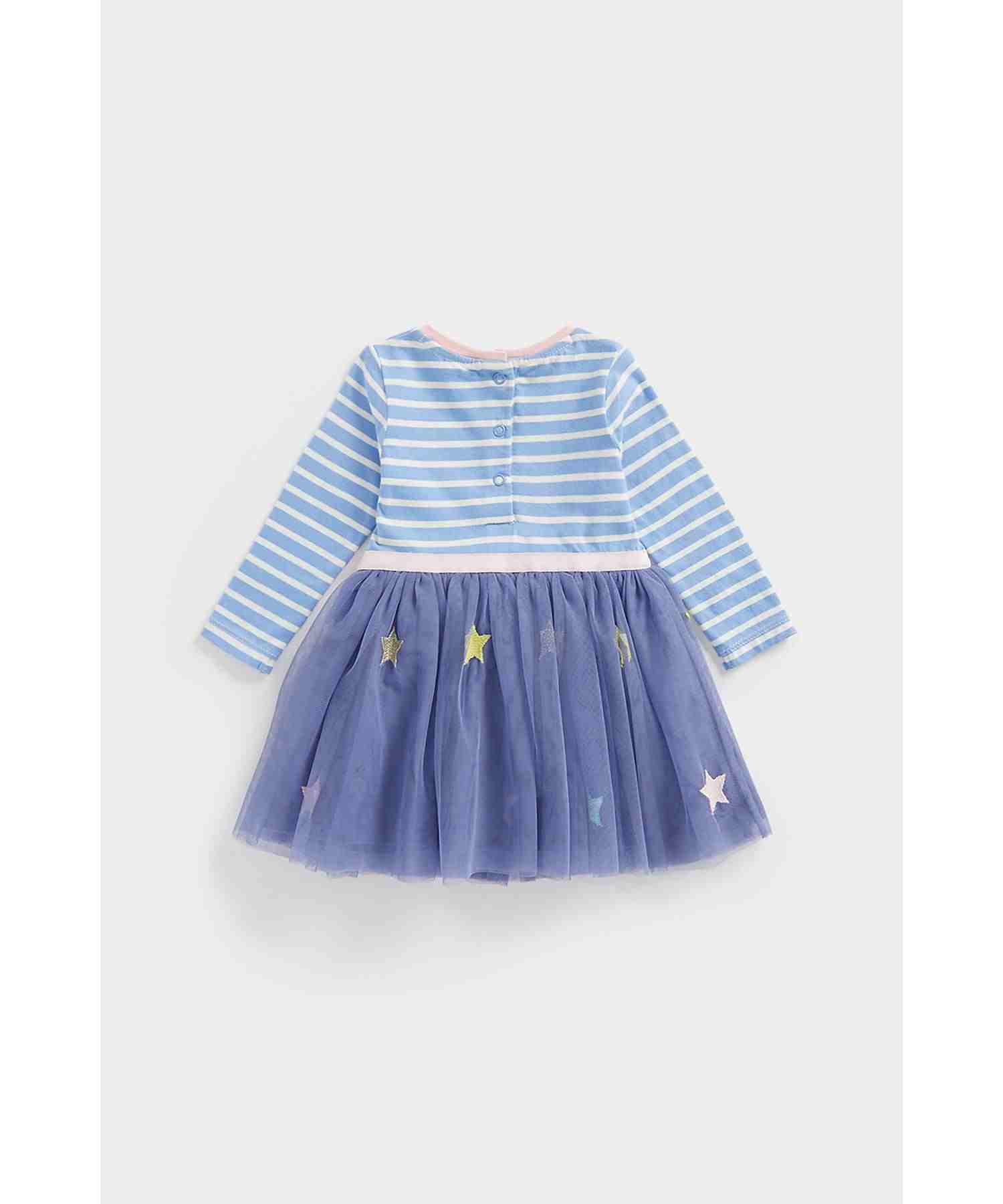 Mothercare Girls Jersey Lined Skirt Dress - Blue
