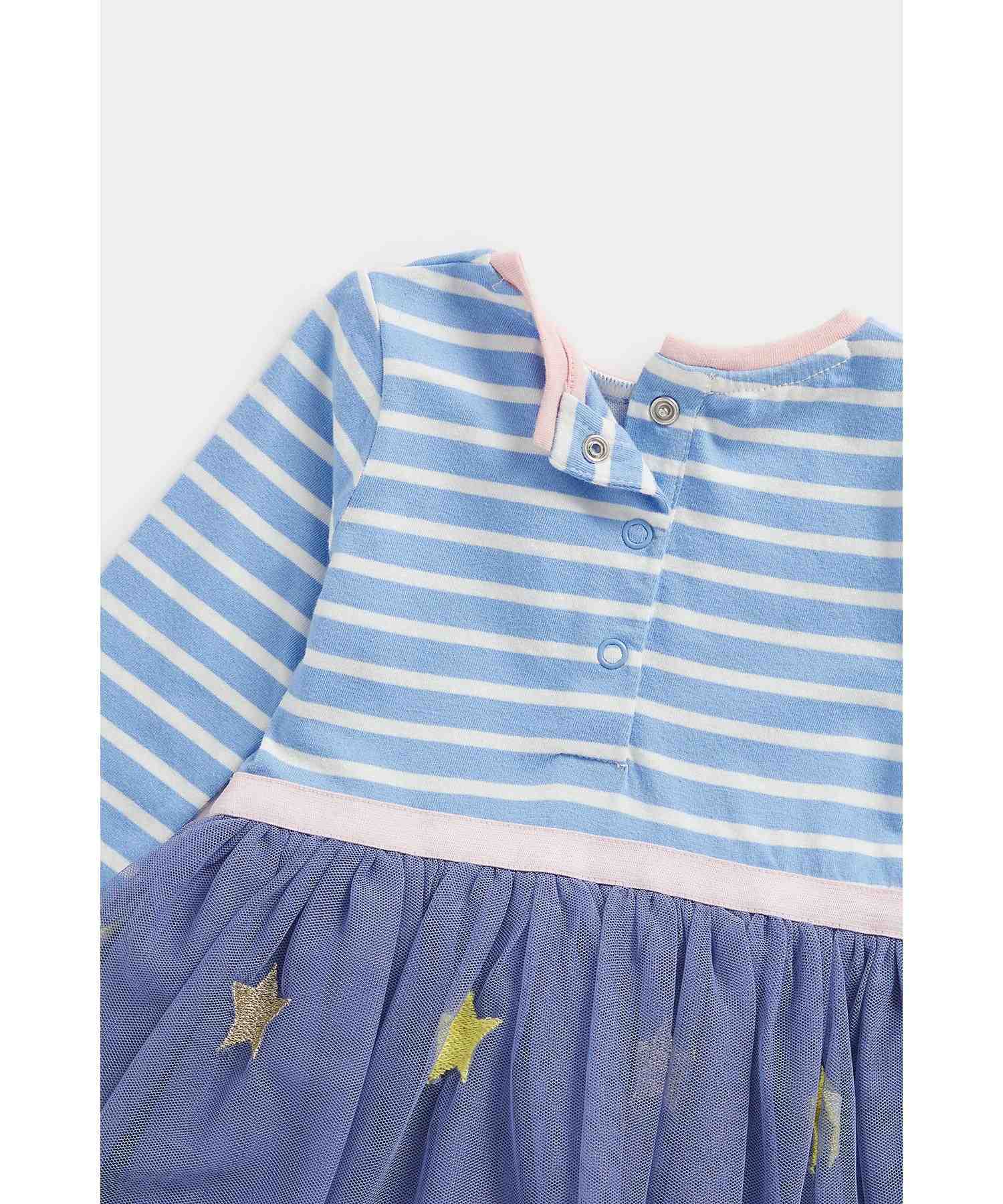 Mothercare Girls Jersey Lined Skirt Dress - Blue