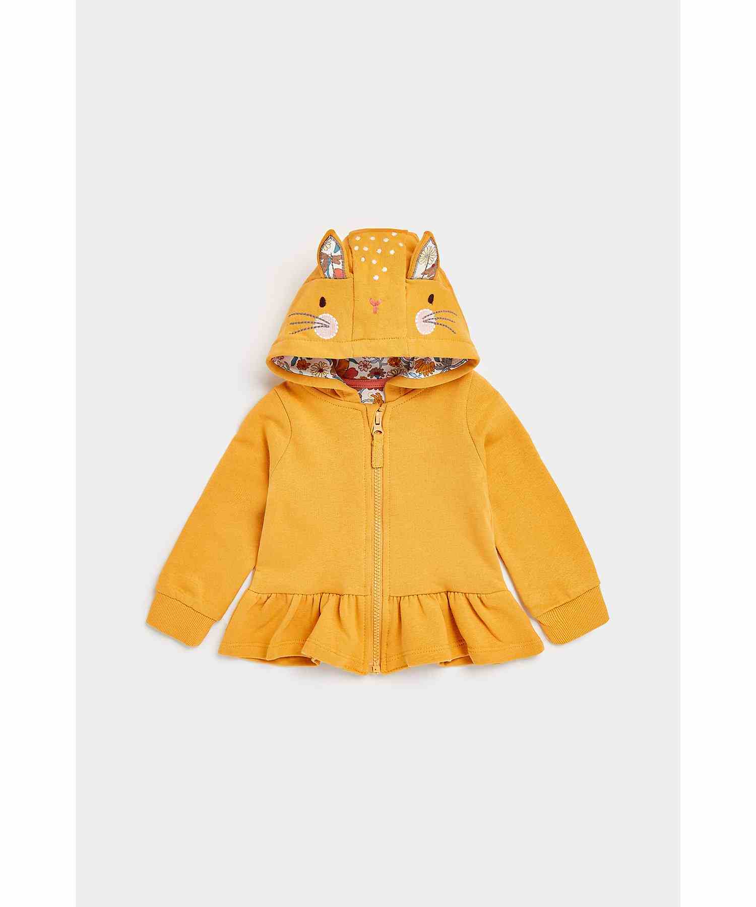 Mothercare Girls 100% Cotton Printed Jersey Lining Sweatshirt - Brown
