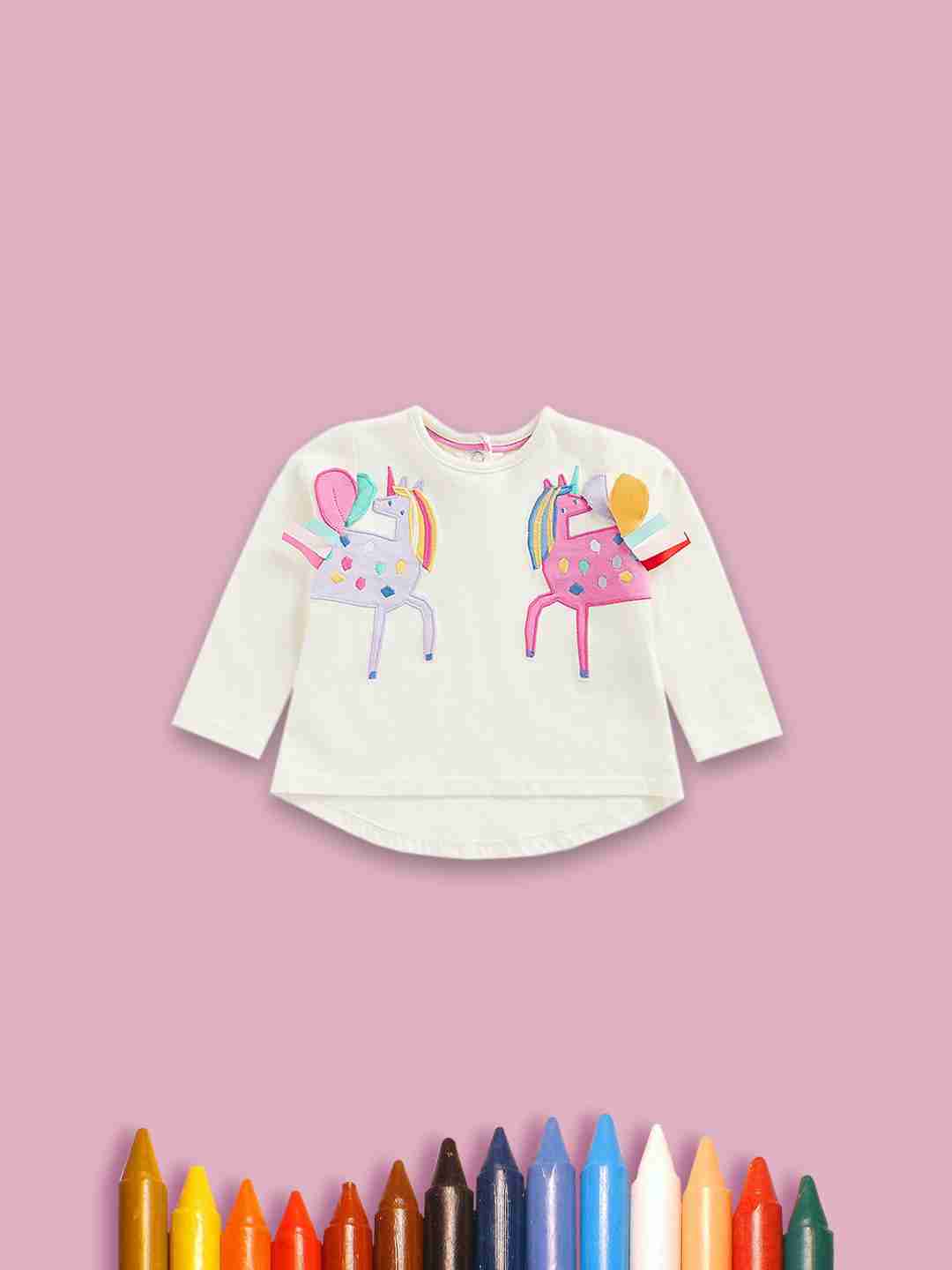 Mothercare Girls 100% Cotton Printed T-Shirt - White