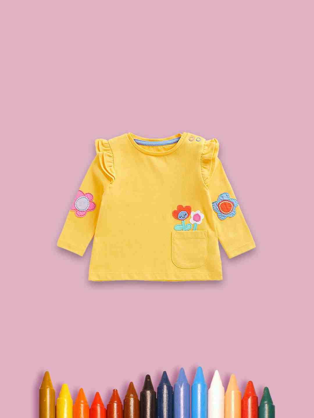 Mothercare Girls Long Sleeves Tops - Yellow