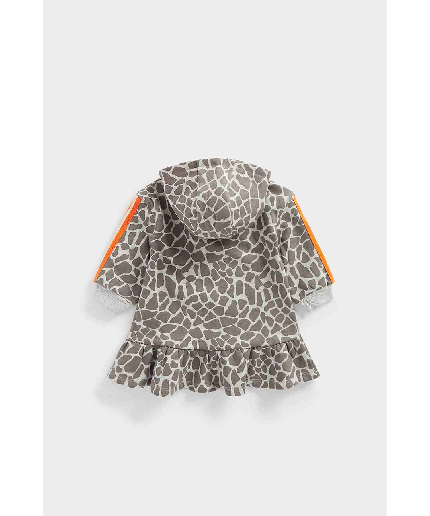 Mothercare Girls 100% Cotton Peplum Frill Hem Dress - Grey