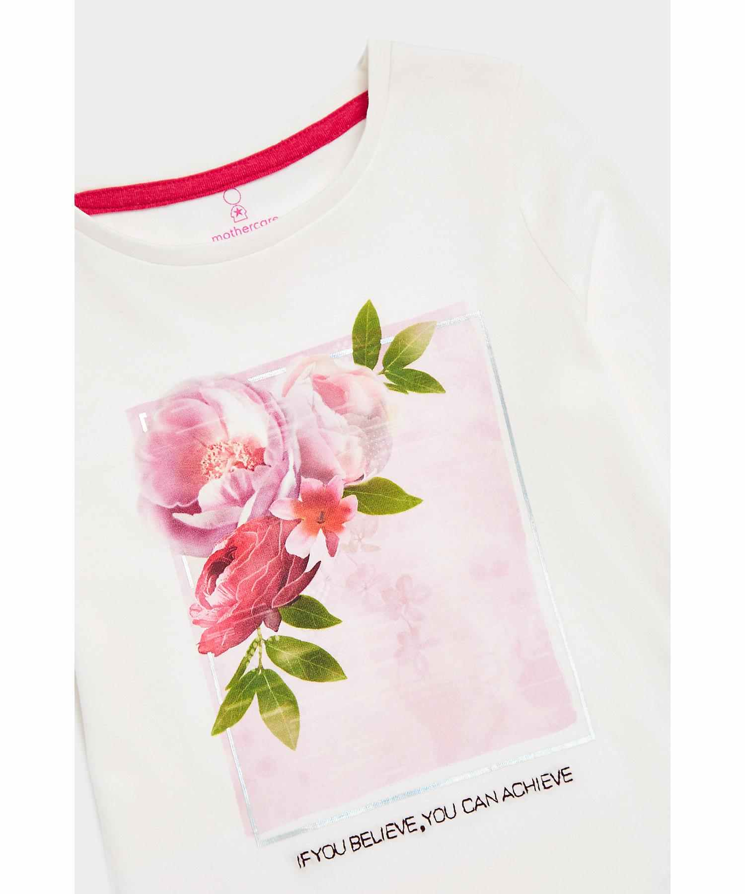 Mothercare Girls Long Sleeves T-Shirt - Pack of 3 - Multicolor