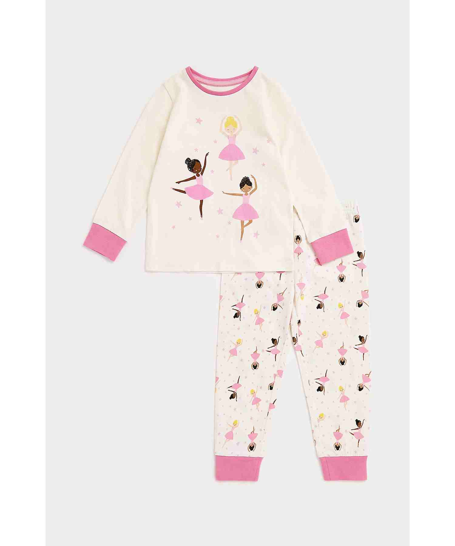 Mothercare Girls Printed Pyjama- Pink