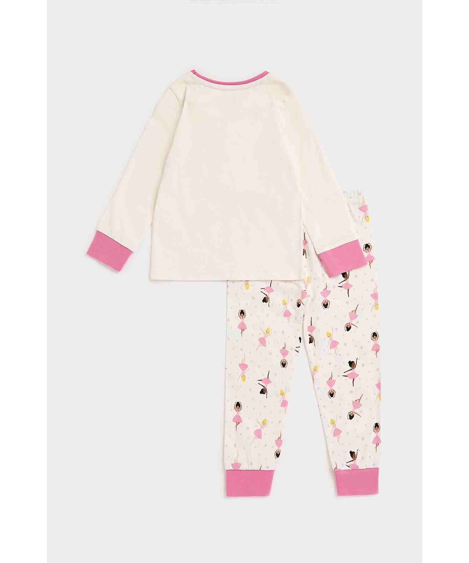 Mothercare Girls Printed Pyjama- Pink