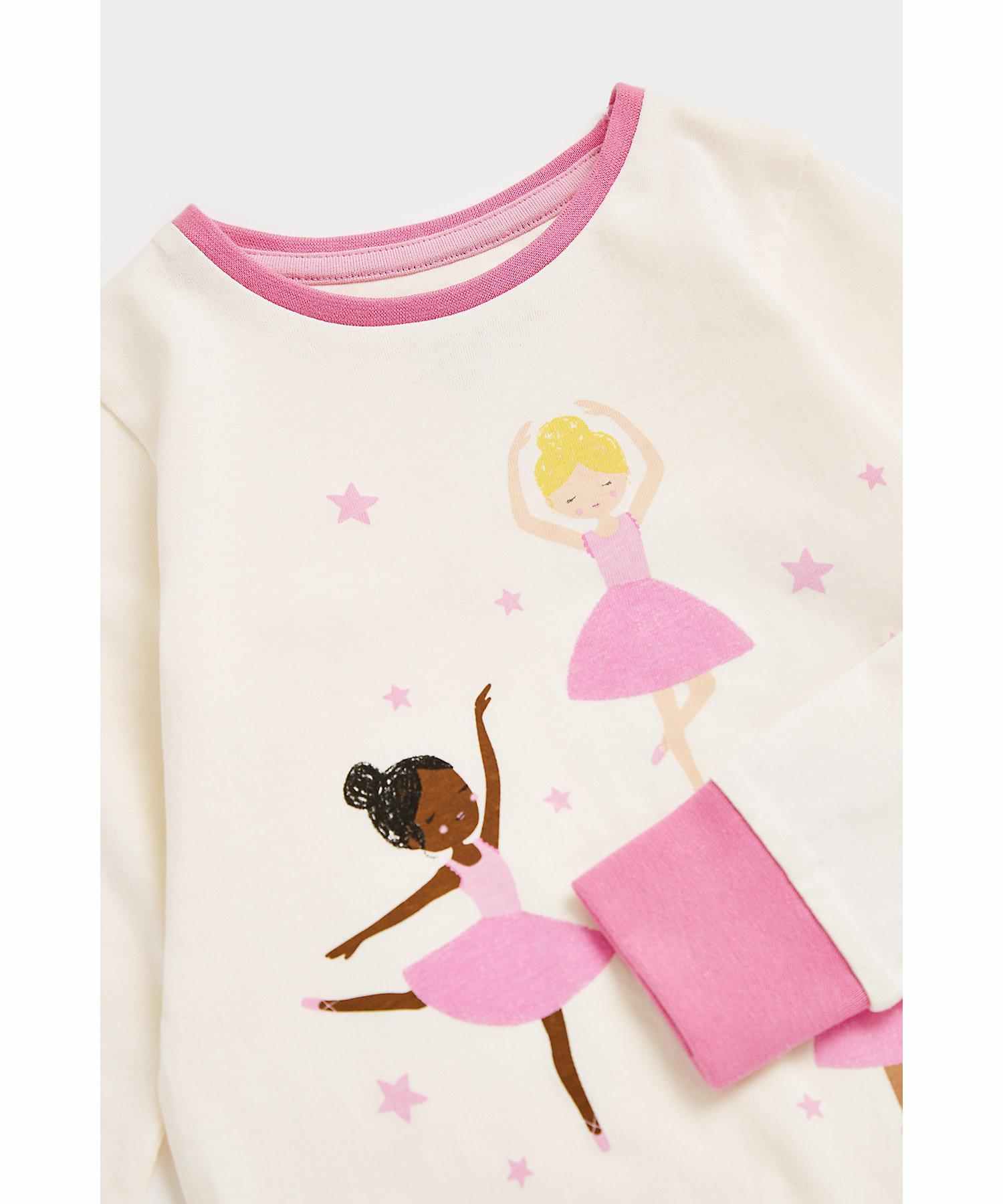 Mothercare Girls Printed Pyjama- Pink