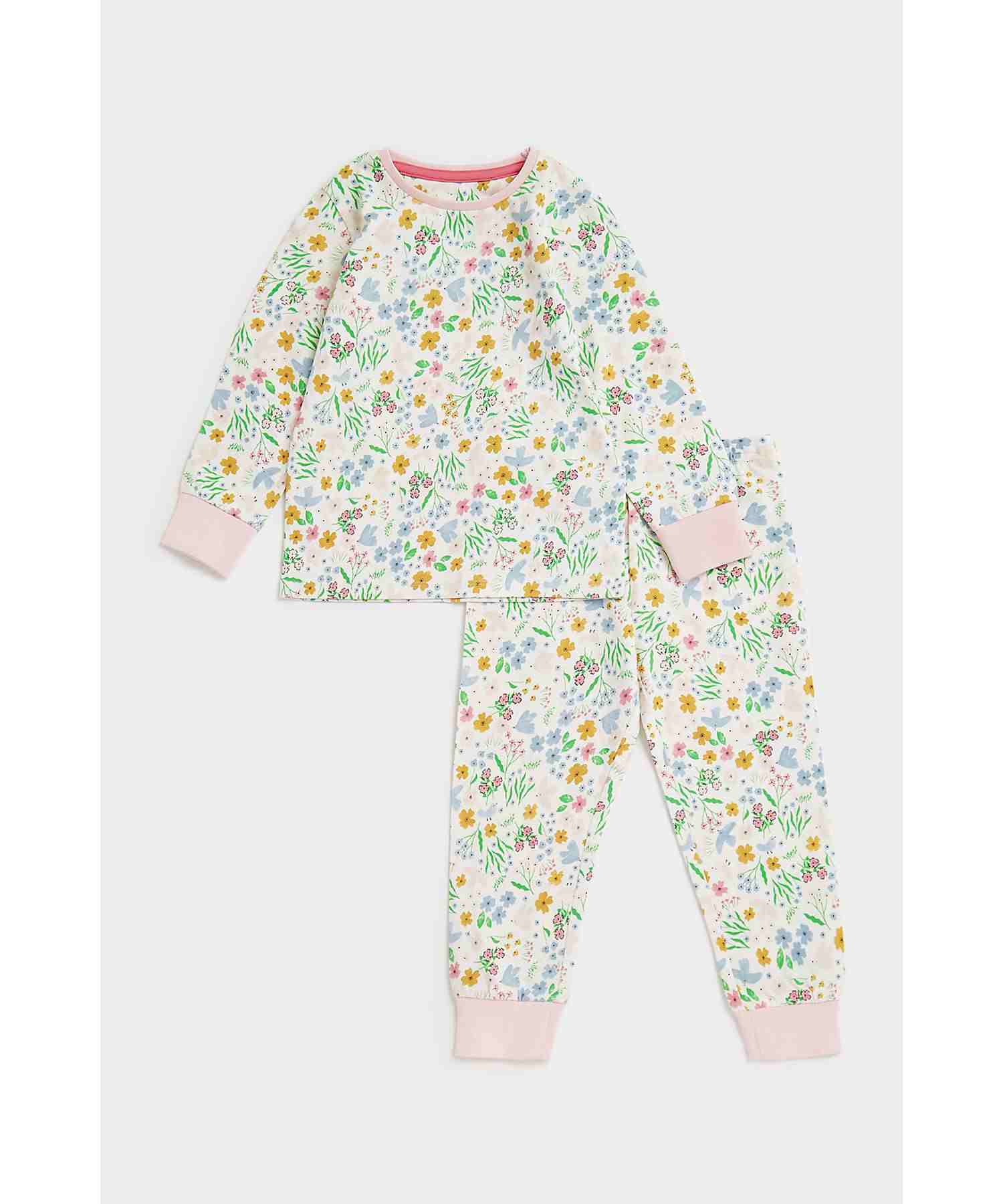 Mothercare Girls Floral Pyjama- Multicolor